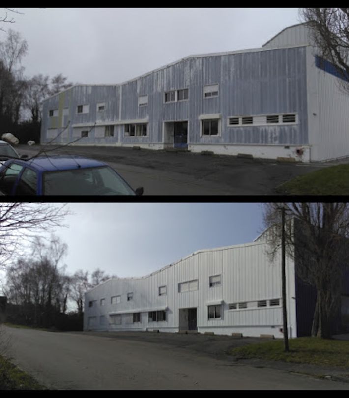 Avant/après peinture isolante Thermacote sur façade à Pamiers